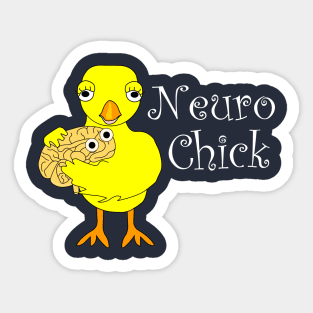 Neuro Chick White Text Sticker